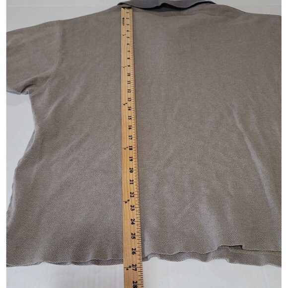 Cabela's Mens XL Brown Short Sleeve POLO Shirt Casual Golf  Herringbone - Picture 8 of 10